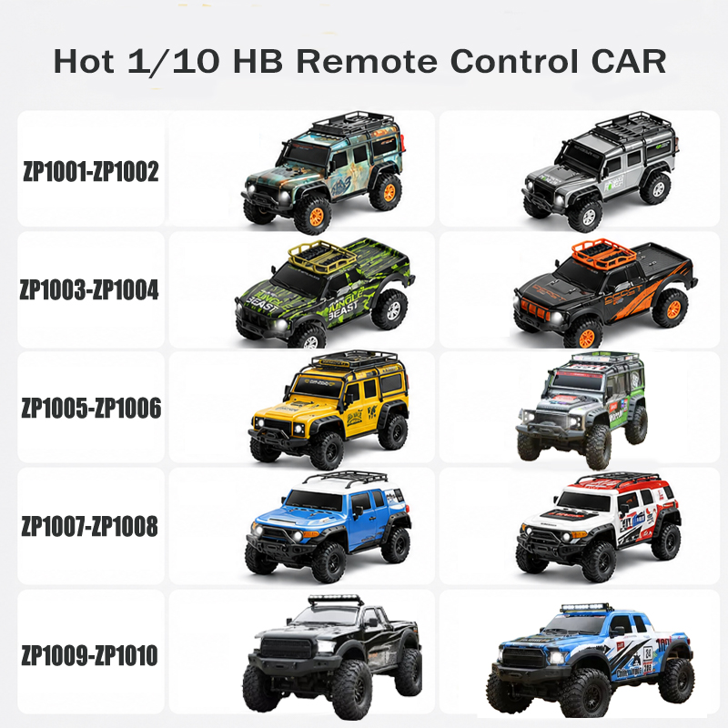 Hot Wheels Car Monster Trucks - Hot 1/10 HB ZP1001-ZP1010 Remote Control