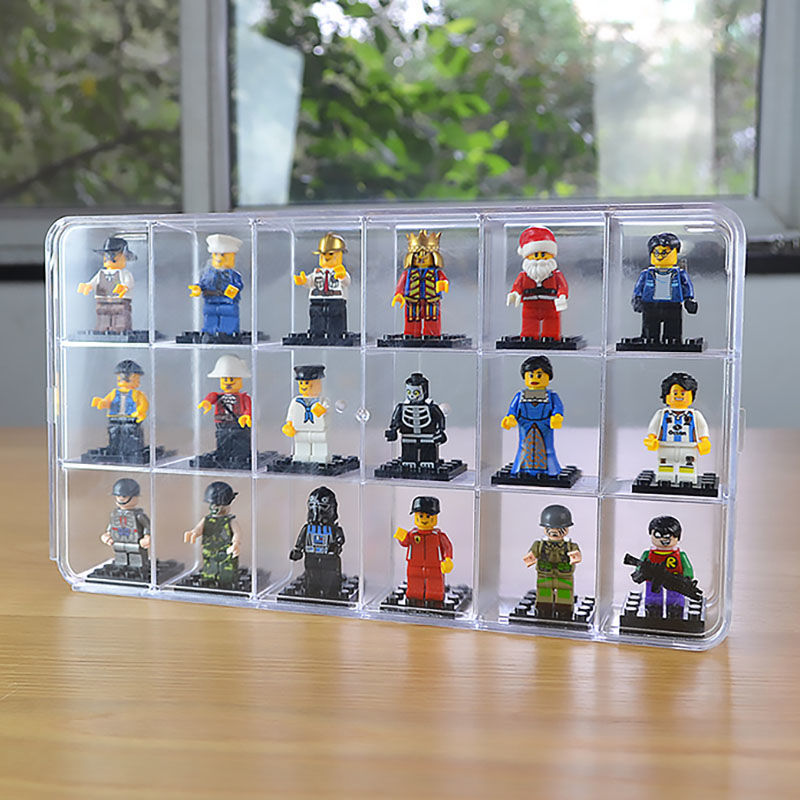 18 Grid Acrylic Display Box Fo - Lego Minifigure Holder review and price
