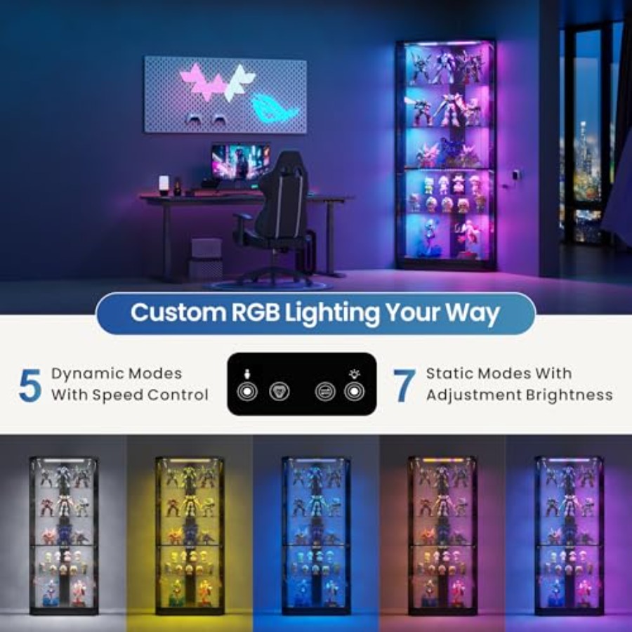 Corner Display Case with RGB L - Display Case Acrylic review and price